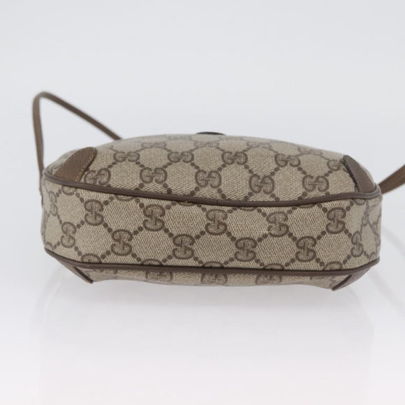 GUCCI GG Supreme Web Sherry Line Bag PVC Beige Gold 89 02 066i Auth BSZ370