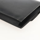 HERMES Pochette jet Clutch Bag Leather Black Gold Auth BSZ371-10