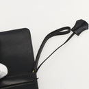 HERMES Pochette jet Clutch Bag Leather Black Gold Auth BSZ371-13