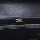 HERMES Pochette jet Clutch Bag Leather Black Gold Auth BSZ371-17