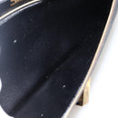 HERMES Pochette jet Clutch Bag Leather Black Gold Auth BSZ371-22