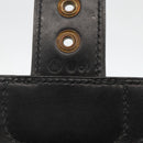 HERMES Pochette jet Clutch Bag Leather Black Gold Auth BSZ371-23