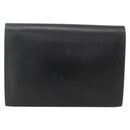 HERMES Pochette jet Clutch Bag Leather Black Gold Auth BSZ371-3