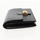 HERMES Pochette jet Clutch Bag Leather Black Gold Auth BSZ371-4