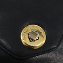 GIVENCHY Hand Bag Leather Black Gold Auth BSZ372-16