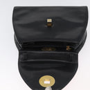 GIVENCHY Hand Bag Leather Black Gold Auth BSZ372-17