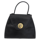 GIVENCHY Hand Bag Leather Black Gold Auth BSZ372-2