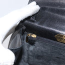 GIVENCHY Hand Bag Leather Black Gold Auth BSZ372-22