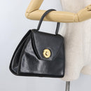 GIVENCHY Hand Bag Leather Black Gold Auth BSZ372-24
