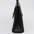 GIVENCHY Hand Bag Leather Black Gold Auth BSZ372-4