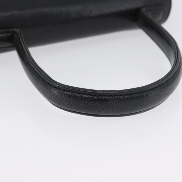 GIVENCHY Hand Bag Leather Black Gold Auth BSZ372