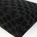 GUCCI GG Canvas Bamboo Shoulder Bag Suede Black Silver 001 3008 Auth BSZ373-16