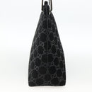 GUCCI GG Canvas Bamboo Shoulder Bag Suede Black Silver 001 3008 Auth BSZ373-3
