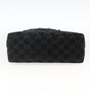 GUCCI GG Canvas Bamboo Shoulder Bag Suede Black Silver 001 3008 Auth BSZ373-5