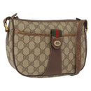 GUCCI GG Supreme Web Sherry Line Bag PVC Beige Gold 89 02 032 Auth BSZ376-1