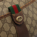 GUCCI GG Supreme Web Sherry Line Bag PVC Beige Gold 89 02 032 Auth BSZ376-15