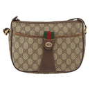 GUCCI GG Supreme Web Sherry Line Bag PVC Beige Gold 89 02 032 Auth BSZ376-2
