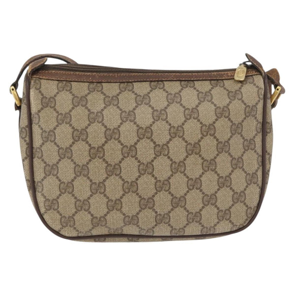 GUCCI GG Supreme Web Sherry Line Bag PVC Beige Gold 89 02 032 Auth BSZ376