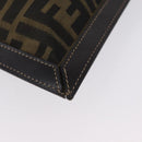 FENDI Zucca Canvas Pouch Brown Black Auth BSZ377-14