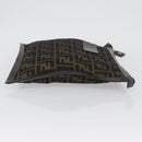 FENDI Zucca Canvas Pouch Brown Black Auth BSZ377-3