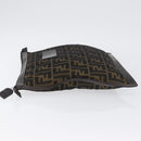 FENDI Zucca Canvas Pouch Brown Black Auth BSZ377-4