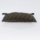 FENDI Zucca Canvas Pouch Brown Black Auth BSZ377-6
