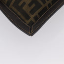 FENDI Zucca Canvas Pouch Brown Black Auth BSZ377-7