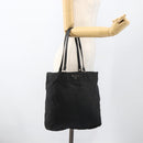 PRADA Tote Bag Nylon Black Silver Auth BSZ380-26