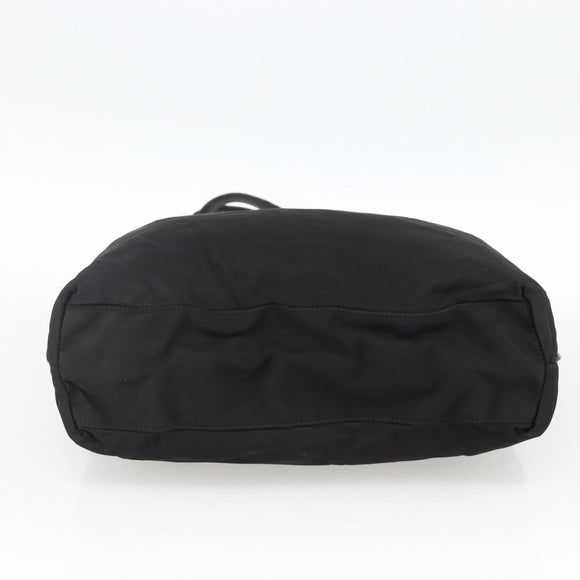 PRADA Tote Bag Nylon Black Silver Auth BSZ380