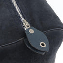 Christian Dior Trotter Canvas Handtas Suède Marine Zilver Auth BSZ381-10
