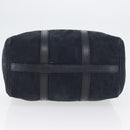 Christian Dior Trotter Canvas Handtas Suède Marine Zilver Auth BSZ381-5