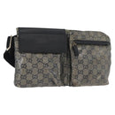 GUCCI GG Crystal Waist bag Coated Canvas Navy Gold 28566 Auth BSZ382-1