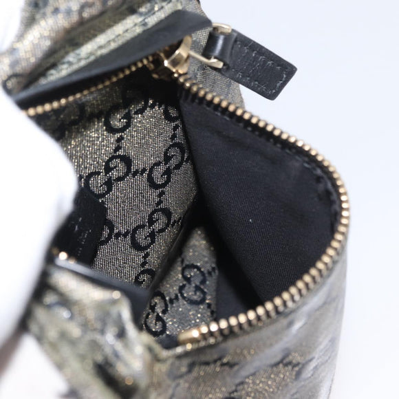 GUCCI GG Crystal Waist bag Coated Canvas Navy Gold 28566 Auth BSZ382