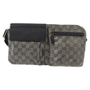 GUCCI GG Crystal Waist bag Coated Canvas Navy Gold 28566 Auth BSZ382-2
