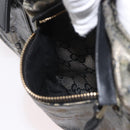 GUCCI GG Crystal Waist bag Coated Canvas Navy Gold 28566 Auth BSZ382-20