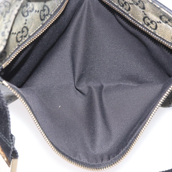 GUCCI GG Crystal Waist bag Coated Canvas Navy Gold 28566 Auth BSZ382