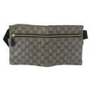 GUCCI GG Crystal Waist bag Coated Canvas Navy Gold 28566 Auth BSZ382-3