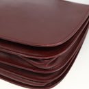 CARTIER Must Line Shoulder Bag Leather Bordeaux Gold Auth BSZ395-10