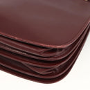 CARTIER Must Line Shoulder Bag Leather Bordeaux Gold Auth BSZ395-12