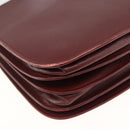 CARTIER Must Line Shoulder Bag Leather Bordeaux Gold Auth BSZ395-13
