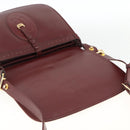 CARTIER Must Line Shoulder Bag Leather Bordeaux Gold Auth BSZ395-14