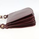CARTIER Must Line Shoulder Bag Leather Bordeaux Gold Auth BSZ395-4