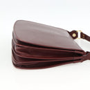 CARTIER Must Line Shoulder Bag Leather Bordeaux Gold Auth BSZ395-5