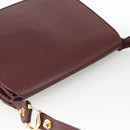 CARTIER Must Line Shoulder Bag Leather Bordeaux Gold Auth BSZ395-6