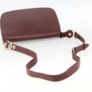 CARTIER Must Line Shoulder Bag Leather Bordeaux Gold Auth BSZ395-7