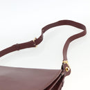 CARTIER Must Line Shoulder Bag Leather Bordeaux Gold Auth BSZ395-8