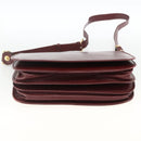 CARTIER Must Line Shoulder Bag Leather Bordeaux Gold Auth BSZ395-9