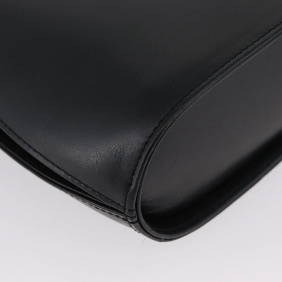 GIVENCHY Hand Bag Leather Black Gold Auth BSZ396