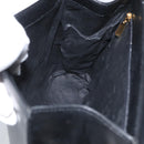 GIVENCHY Hand Bag Leather Black Gold Auth BSZ396-19