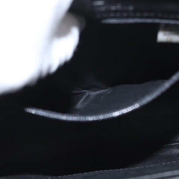 GIVENCHY Hand Bag Leather Black Gold Auth BSZ396
